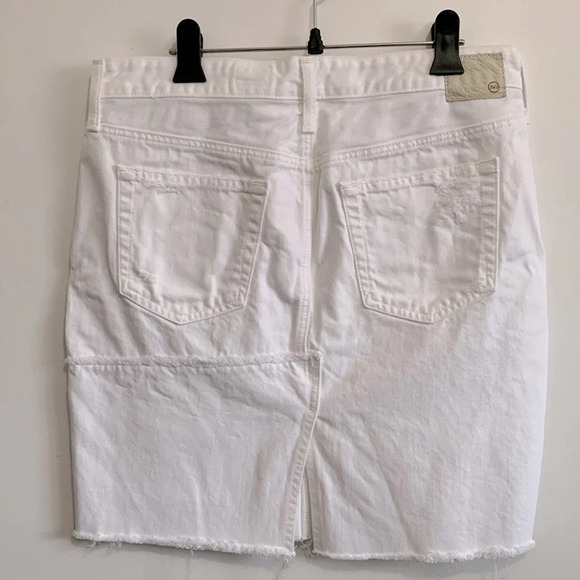 AG Adriano Goldschmied The erin pension/jean white distressed skirt size 30 - Picture 3 of 4